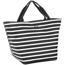 Fleetwood Weekender Tote in Black and White Stripes