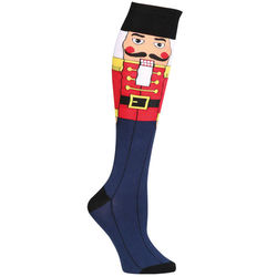 Festive Knee-High Nutcracker Socks