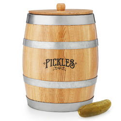 Stainless Steel and Oak Wood Pickling Barrel