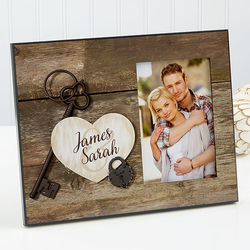 Personalized Key To My Heart Wooden Picture Frame