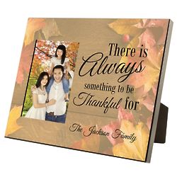 Family's Personalized Always Thankful Photo Frame