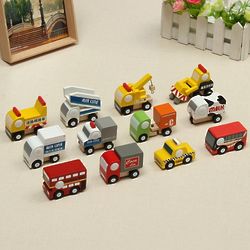 12 Wooden Mini Cars