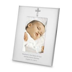 Portrait Pewter Wide Border 4x6 Cross Picture Frame