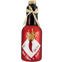 Personalized Hot Sauce Bottle Christmas Ornament