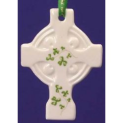 Celtic Cross Trellis Shamrock Ornament