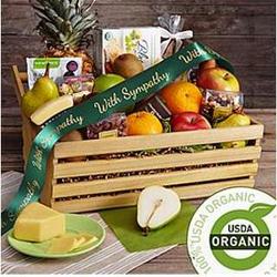 Organic Indulgence Fruit and Snacks Sympathy Gift Basket