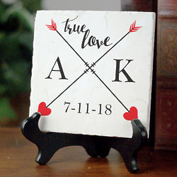 Personalized True Love Tumbled Marble Plaque