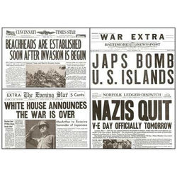 World War Two Major Events Newspaper Set