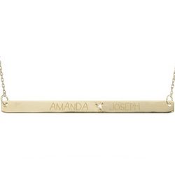 Gold and Diamond Horizontal Couples Necklace