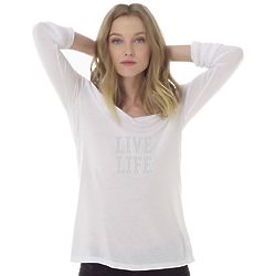 Women's Personalized White Long Sleeve V-Neck Rhinestone Shirt