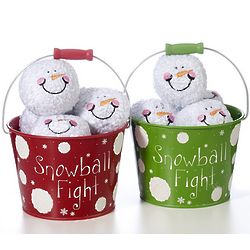 Personalized Snowball Fight Fun Bucket