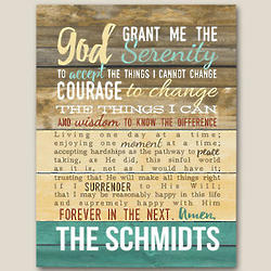 Personalized Serenity Prayer Canvas Print