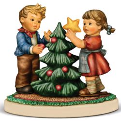 Children and Christmas Tree Figurine