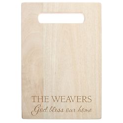 Personalized God Bless Our Home Mango Wood Cutting Board