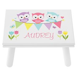 Personalized Best Buddies Owl Step Stool in White