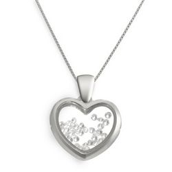 Floating Birthstone Heart Necklace