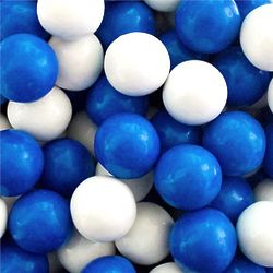 Blue and White 1" Gumballs - 2 Pounds