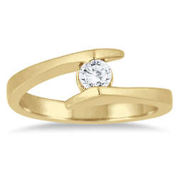 1/5 Carat Round Diamond Embrace Ring in 14K Yellow Gold