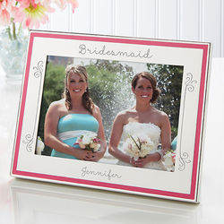 My Bridesmaid Engraved Pink Border Photo Frame