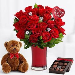 Ultimate Diamonds and Roses, Chocolates and Teddy Bear - FindGift.com