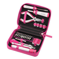 21-Piece Pink Tool Set in Leather Case
