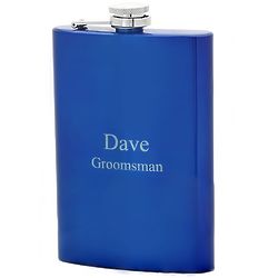 Vibrant Blue Personalized 6 Ounce Flask