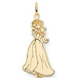 Snow White 14K Solid Yellow Gold Pendant