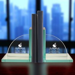 Personalized Jade Glass Apple for the Teacher Bookends
