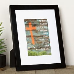 Serenity Prayer and Cross Framed Art Print