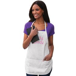 Kitchen Cooking Apron with Pocket in White