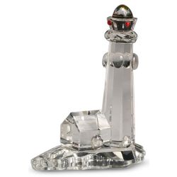 Red Window Crystal Lighthouse Figurine