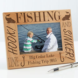 Personalized Fishing Custom Wood Picture Frame