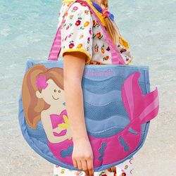 Embroidered Mermaid Beach Tote with Toys