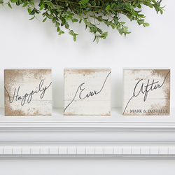 Happily Ever After Personalized Romantic Shelf Blocks