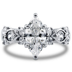 Sterling Silver Marquise Cut Cubic Zirconia Solitaire Ring