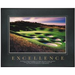 Excellence Golf Framed Motivational Poster