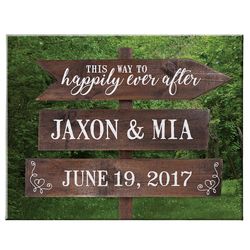 This Way to Happily Ever After Personalized Canvas Art Print
