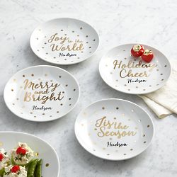 Personalized Metallic Holiday Cheer Appetizer Tray