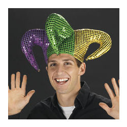 Mardi Gras Sequin Jester Hat