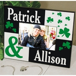 Just the Two of Us Shamrocks Personalized Picture Frame