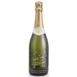 Reserve Sparkling Happy Anniversary Etched Wine Bottle