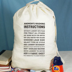 Personalized Washing Instructions Laundry Bag