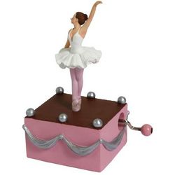 Graceful Ballerina on Stage Hand Cranked Musical Figurine