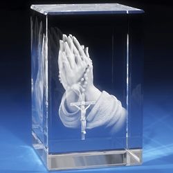 Praying Hands 3D Crystal