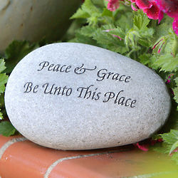Peace & Grace Be Unto This Place Large Garden Rock