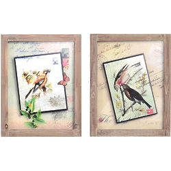 Song Bird Glass Wall Plaques