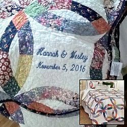 Heritage Personalized Wedding Ring Quilt