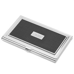 Engraved Carbon Stainless Steel Business Card Case