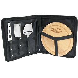 3 Piece Cheese Knife & Cutting Board Carry Case Set