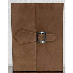 Refillable Suede Journal with a Buckle Closure